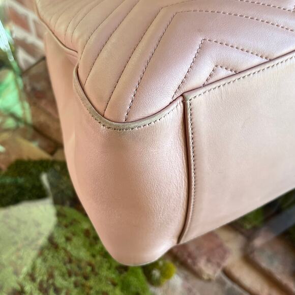 GUCCI GG Marmont Pink Matelassé Leather Chain Shoulder Bag - Picture 15 of 16